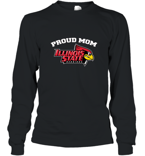 Women_s Proud Redbird Mom Illinois State University T shirt Long Sleeve