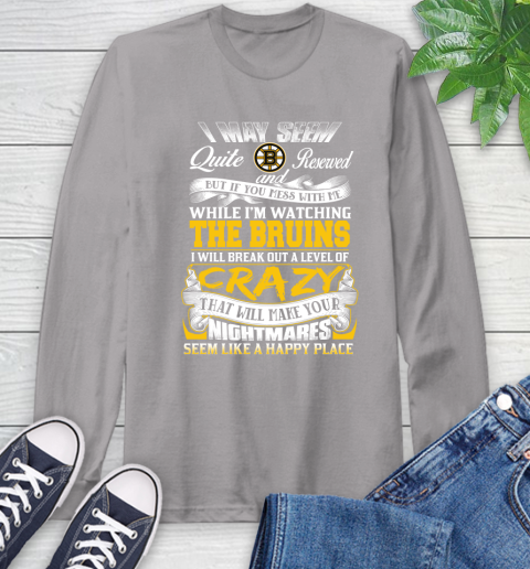 Boston Bruins NHL Hockey Don't Mess With Me While I'm Watching My Team Long Sleeve T-Shirt 6