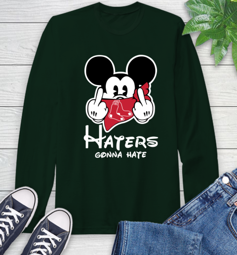 MLB Boston Red Sox Haters Gonna Hate Mickey Mouse Disney Baseball T Shirt_000 Long Sleeve T-Shirt 7