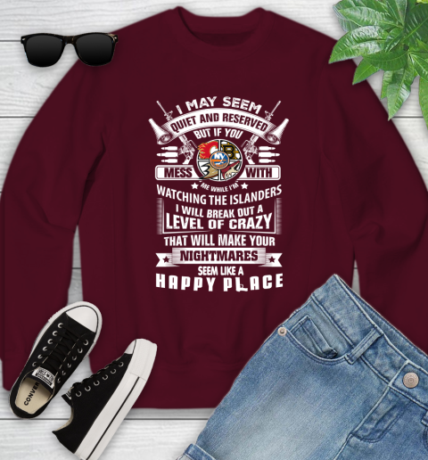 New York Islanders NHL Hockey Don't Mess With Me While I'm Watching My Team Sports Youth Sweatshirt 4