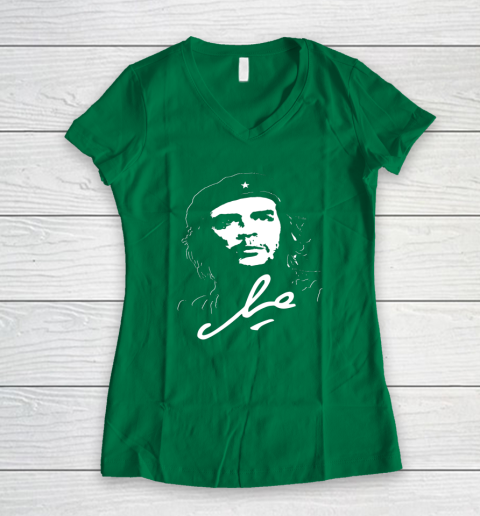 Che Guevara Shirt Rebel Signature Guerrilla Icon Revolution Women's V-Neck T-Shirt 3