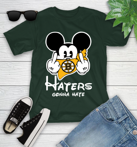 NHL Boston Bruins Haters Gonna Hate Mickey Mouse Disney Hockey T Shirt Youth T-Shirt 5