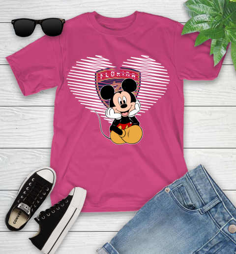 NHL Florida Panthers The Heart Mickey Mouse Disney Hockey Youth T-Shirt 11