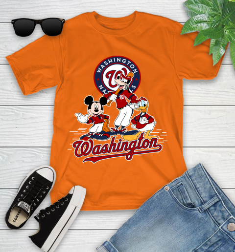 MLB Washington Nationals Mickey Mouse Donald Duck Goofy Baseball T Shirt Youth T-Shirt 9