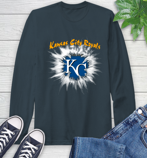 Kansas City Royals MLB Baseball Adoring Fan Rip Sports Long Sleeve T-Shirt 9