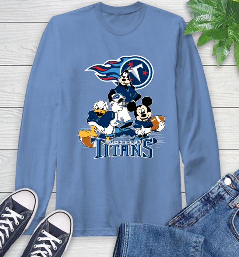 NFL Tennessee Titans Mickey Mouse Donald Duck Goofy Football Shirt Long Sleeve T-Shirt 12