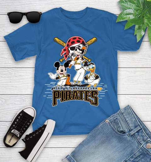 MLB Pittsburgh Pirates Mickey Mouse Donald Duck Goofy Baseball T Shirt Youth T-Shirt 12
