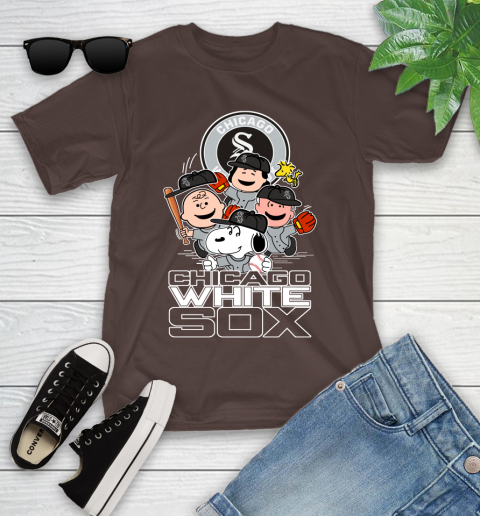 MLB Chicago White Sox Snoopy Charlie Brown Woodstock The Peanuts Movie Baseball T Shirt_000 Youth T-Shirt 7