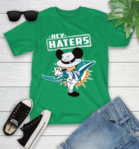 NFL Hey Haters Mickey Football Sports Miami Dolphins Youth T-Shirt 8