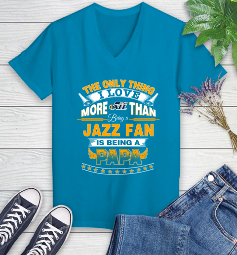 NBA The Only Thing I Love More Than Being A Utah Jazz Fan Is Being A Papa Basketball Women's V-Neck T-Shirt 7