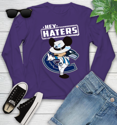 NHL Hey Haters Mickey Hockey Sports Vancouver Canucks Youth Long Sleeve 4