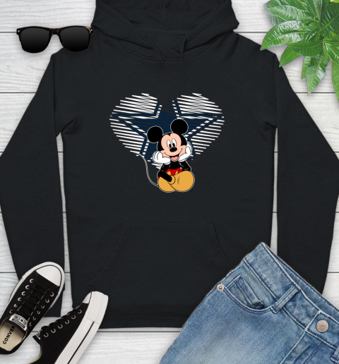 NFL Dallas Cowboys The Heart Mickey Mouse Disney Football T Shirt_000 Youth Hoodie