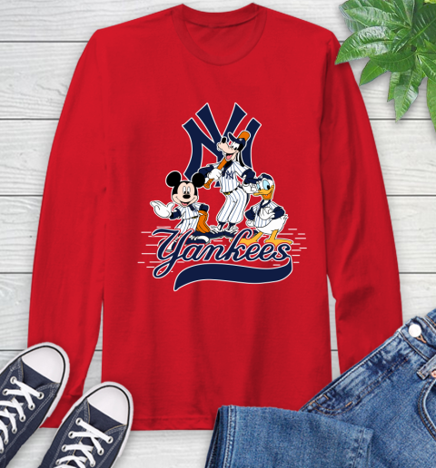 MLB New York Yankees Mickey Mouse Donald Duck Goofy Baseball T Shirt Long Sleeve T-Shirt 11