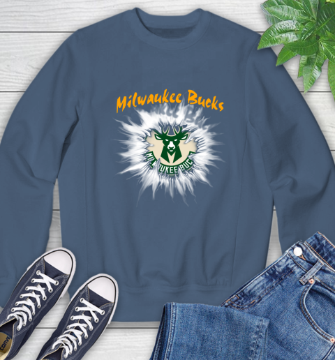 Milwaukee Bucks NBA Basketball Rip Sports Sweatshirt 8
