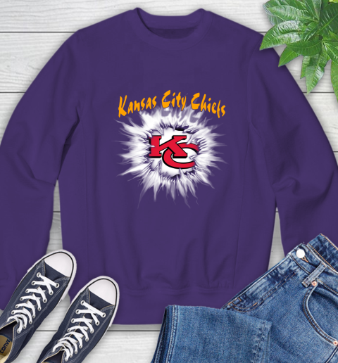 Kansas City Chiefs NFL Football Adoring Fan Rip Sports Sweatshirt 4