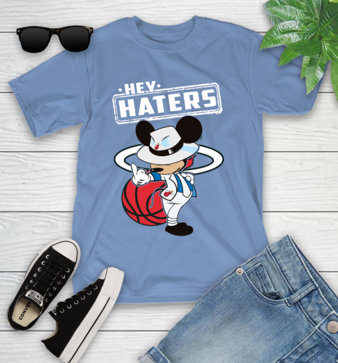 NBA Hey Haters Mickey Basketball Sports Miami Heat Youth T-Shirt 15