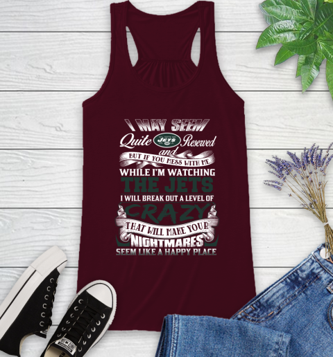 New York Jets NFL Football Don't Mess With Me While I'm Watching My Team Racerback Tank 2
