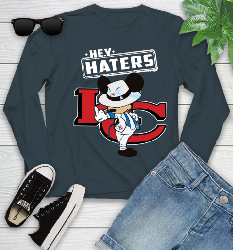 NFL Hey Haters Mickey Football Sports Kansas City Chiefs Youth Long Sleeve 9