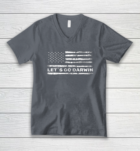 Lets Go Darwin Funny Sarcastic Us Flag V-Neck T-Shirt 9