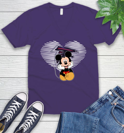 NFL Atlanta Falcons The Heart Mickey Mouse Disney Football T Shirt_000 V-Neck T-Shirt 9