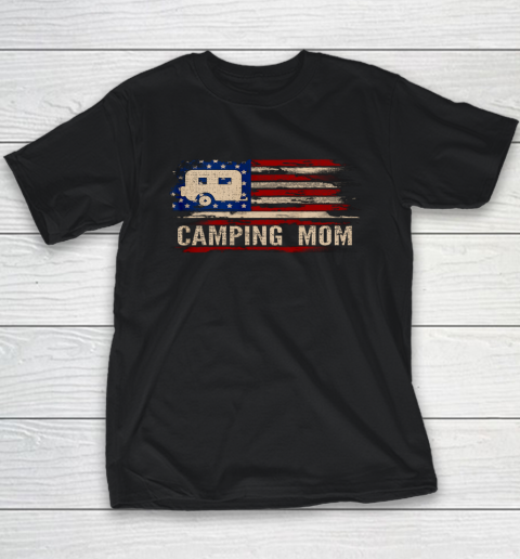 Camper USA Camping Mom American USA Flag Youth T-Shirt