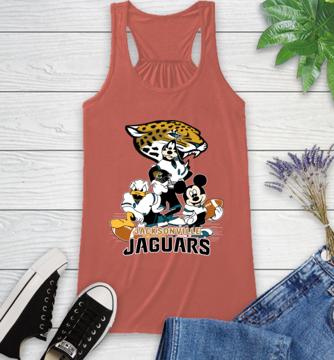 NFL Jacksonville Jaguars Mickey Mouse Donald Duck Goofy Football Shirt Racerback Tank 3