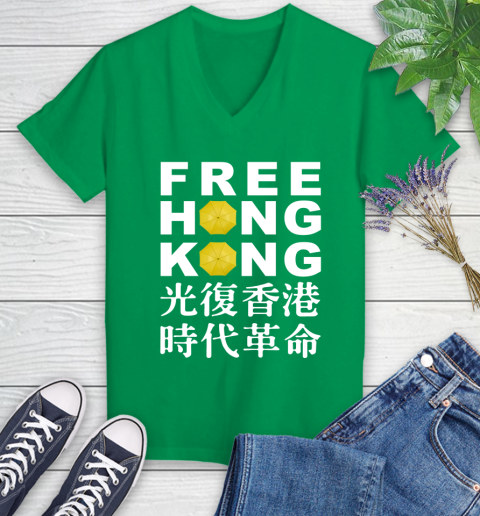 Free Hong Kong Women's V-Neck T-Shirt 5