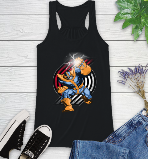 Portland Trail Blazers NBA Basketball Thanos Avengers Infinity War Marvel Racerback Tank