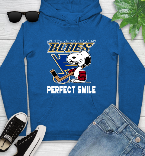 NHL St.Louis Blues Snoopy Perfect Smile The Peanuts Movie Hockey T Shirt Youth Hoodie 11