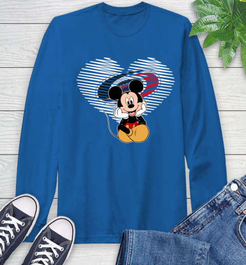 NHL Carolina Hurricanes The Heart Mickey Mouse Disney Hockey Long Sleeve T-Shirt 10