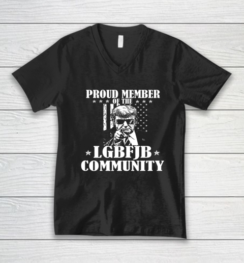 Proud Member Of The LGBFJB Community with US Flag V-Neck T-Shirt