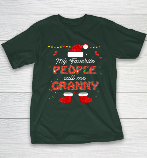 My Favorite People Call Me Granny Thanksgiving Christmas Youth T-Shirt 3