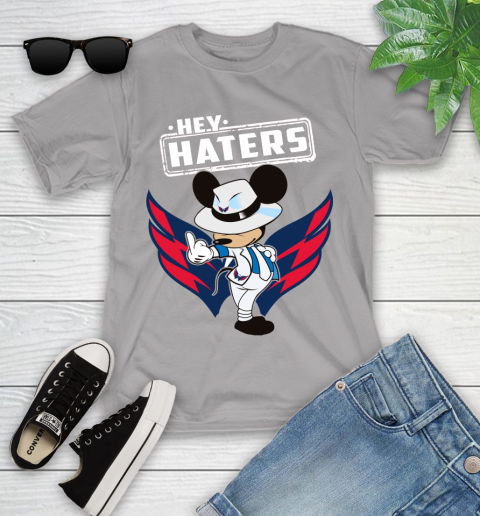 NHL Hey Haters Mickey Hockey Sports Washington Capitals Youth T-Shirt 4