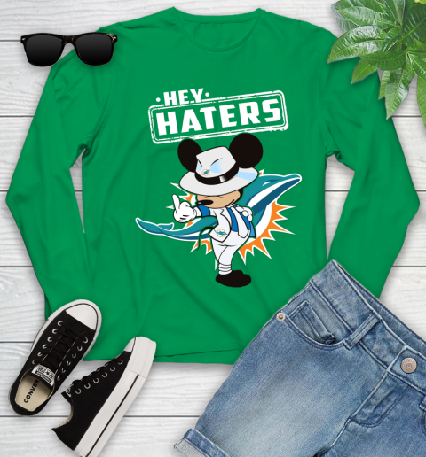 NFL Hey Haters Mickey Football Sports Miami Dolphins Youth Long Sleeve 7