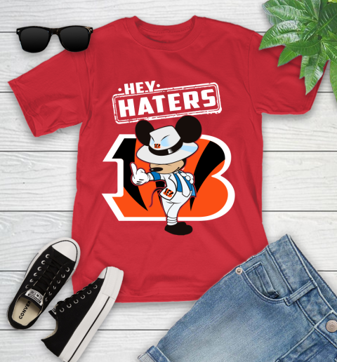 NFL Hey Haters Mickey Football Sports Cincinnati Bengals Youth T-Shirt 13