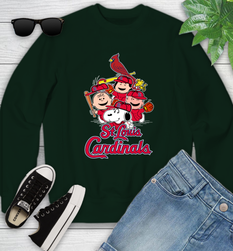 MLB St.Louis Cardinals Snoopy Charlie Brown Woodstock The Peanuts Movie Baseball T Shirt_000 Youth Sweatshirt 9