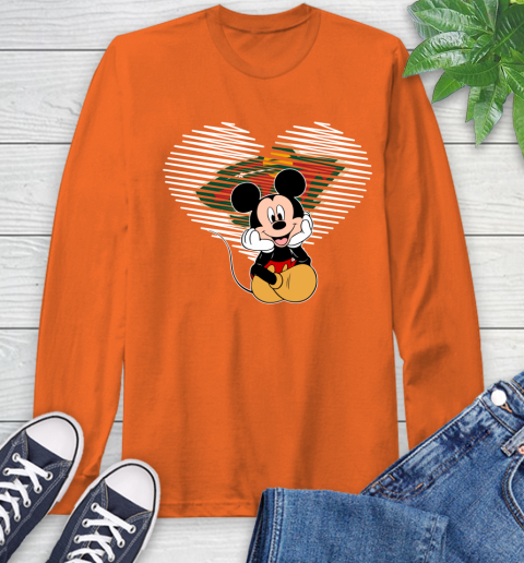 NHL Minnesota Wild The Heart Mickey Mouse Disney Hockey Long Sleeve T-Shirt 4