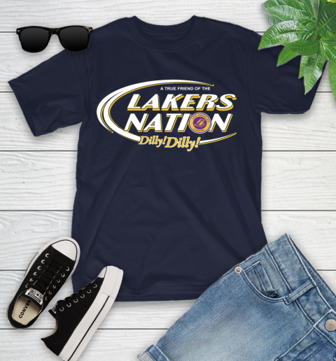 NBA A True Friend Of The Los Angeles Lakers Dilly Dilly Basketball Sports Youth T-Shirt 2