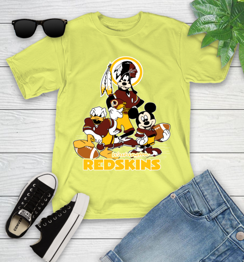 NFL Washington Redskins Mickey Mouse Donald Duck Goofy Football Shirt Youth T-Shirt 10