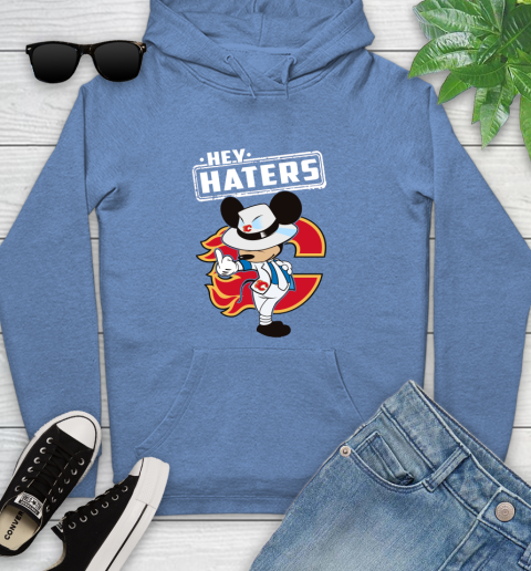 NHL Hey Haters Mickey Hockey Sports Calgary Flames Youth Hoodie 13