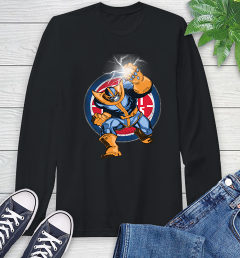 Detroit Pistons NBA Basketball Thanos Avengers Infinity War Marvel Long Sleeve T-Shirt