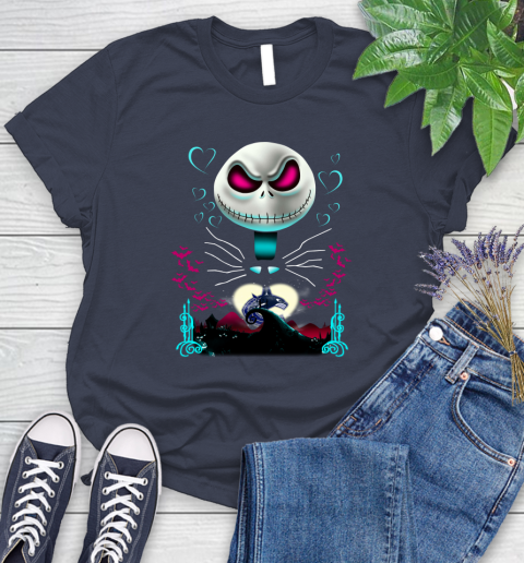 NHL Vancouver Canucks Jack Skellington Sally The Nightmare Before Christmas Hockey Women's T-Shirt 14