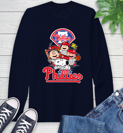 MLB Philadelphia Phillies Snoopy Charlie Brown Woodstock The Peanuts Movie Baseball T Shirt_000 Long Sleeve T-Shirt 3