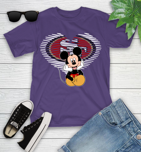 NFL San Francisco 49ers The Heart Mickey Mouse Disney Football T Shirt_000 Youth T-Shirt 3