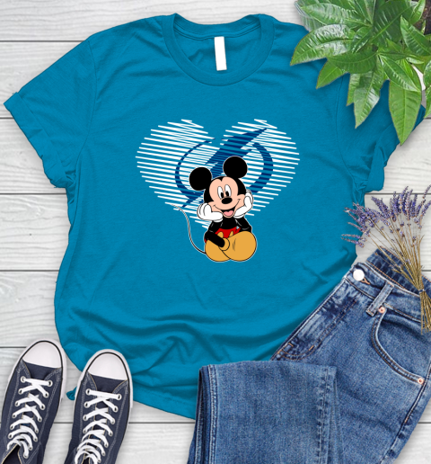 NHL Tampa Bay Lightning The Heart Mickey Mouse Disney Hockey Women's T-Shirt 10