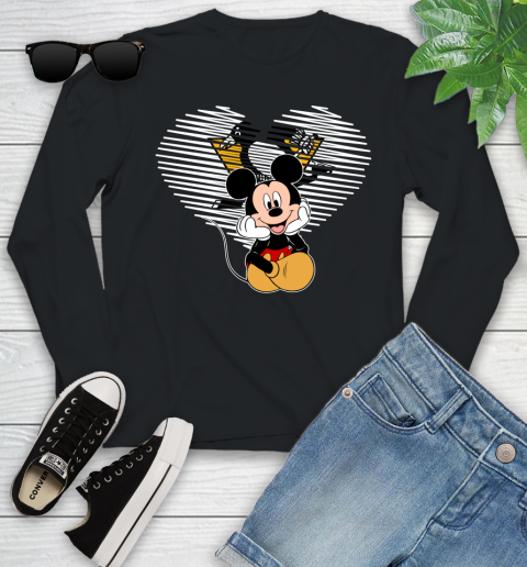 NHL Pittsburgh Penguins The Heart Mickey Mouse Disney Hockey Youth Long Sleeve