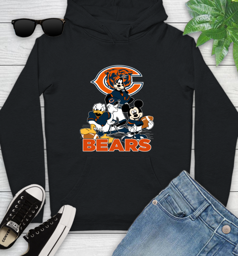 NFL Chicago Bears Mickey Mouse Donald Duck Goofy Football Shirt Youth Hoodie