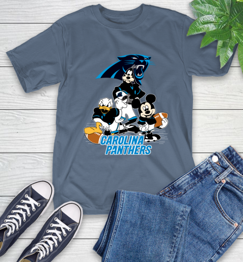 NFL Carolina Panthers Mickey Mouse Donald Duck Goofy Football Shirt T-Shirt 8