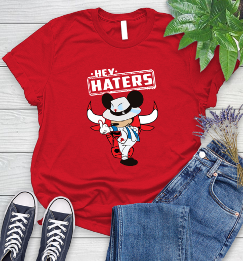 NBA Hey Haters Mickey Basketball Sports Chicago Bulls Women's T-Shirt 13