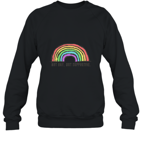 Rainbow Not Gay But Supportive Social Justice Ally Funny Tee Sweatshirt